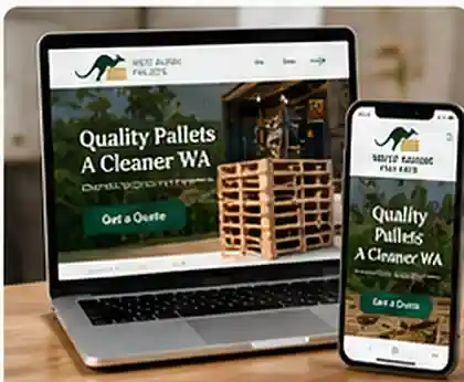 West Aussie Pallets website and brand presentation.